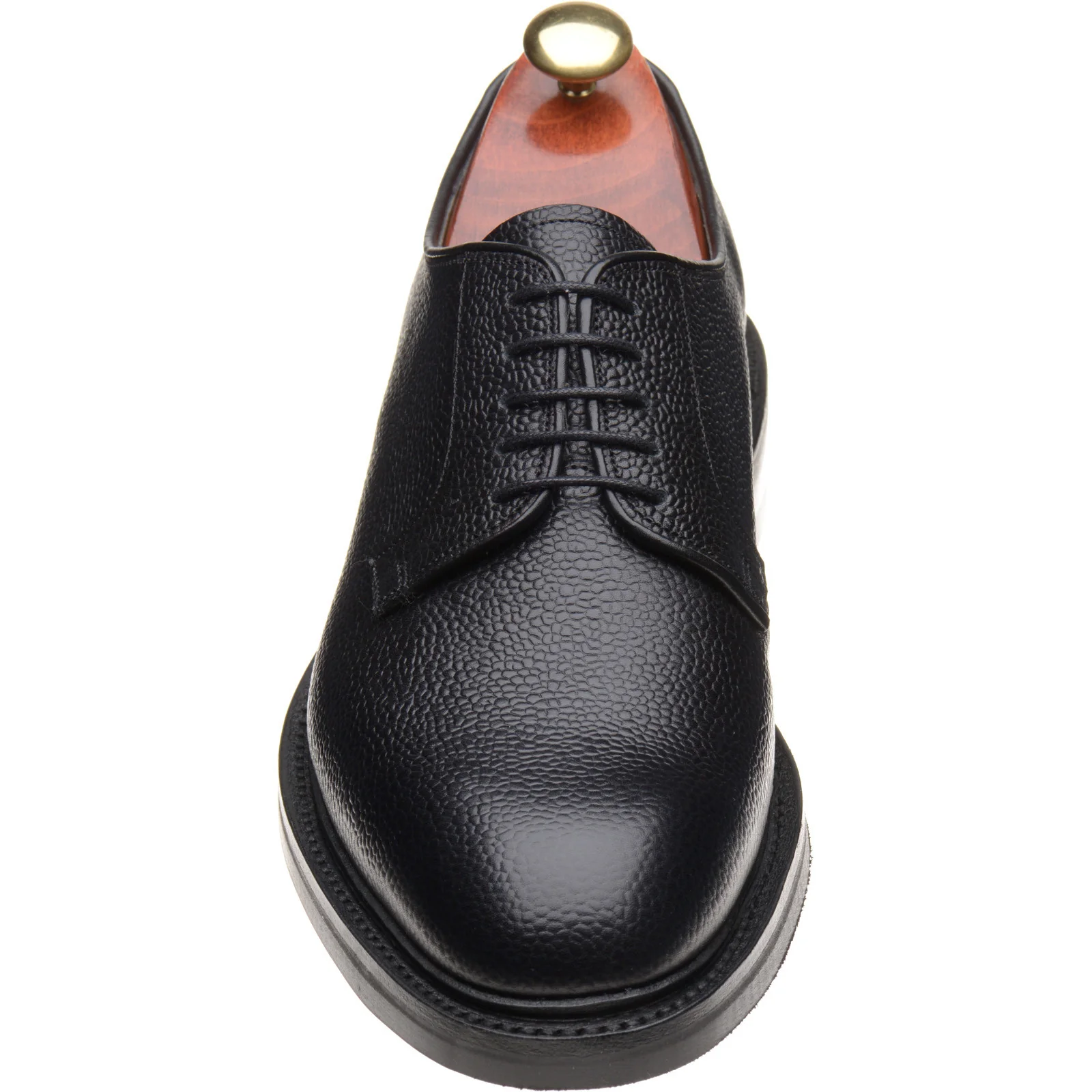 Barker Penrith mens rubber-soled Derby shoes in black grain - Image 2