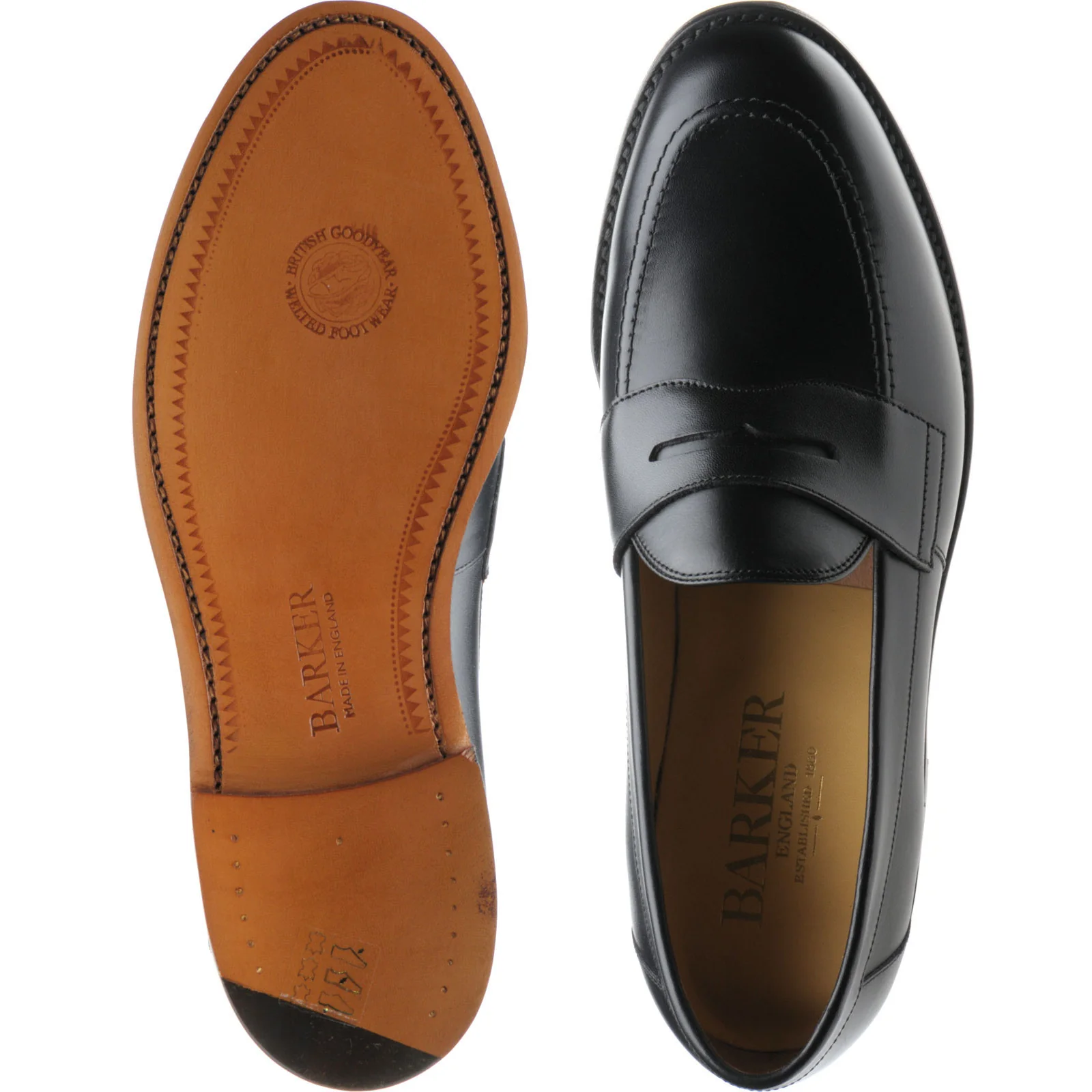 Barker Portsmouth mens loafers in black calf - Image 3