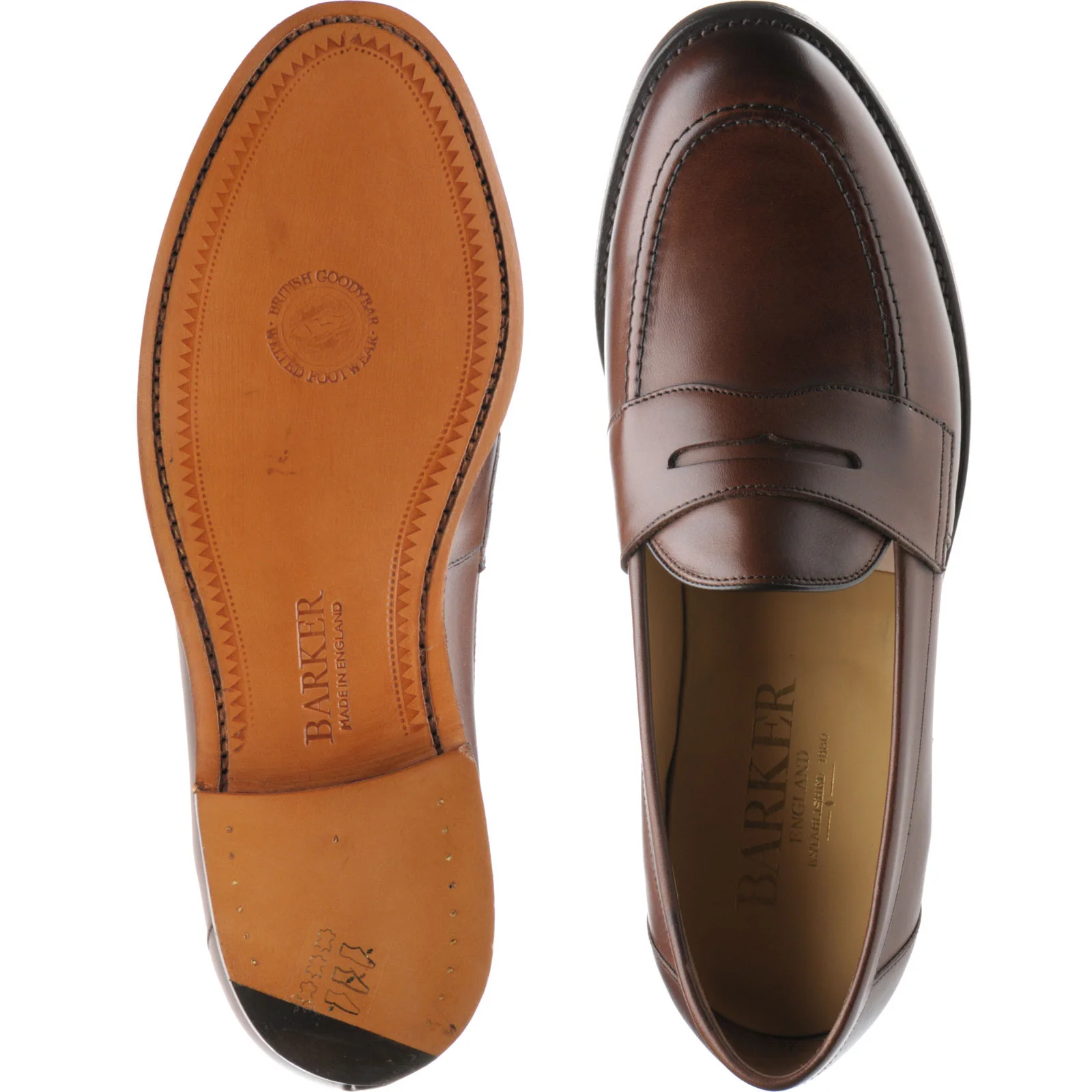 Barker Portsmouth mens loafers in dark walnut calf - Image 3