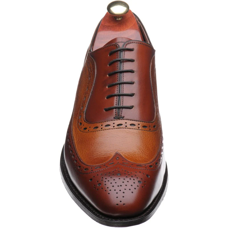 Barker Rochester mens two-tone brogues in rosewood and cedar calf - Image 2
