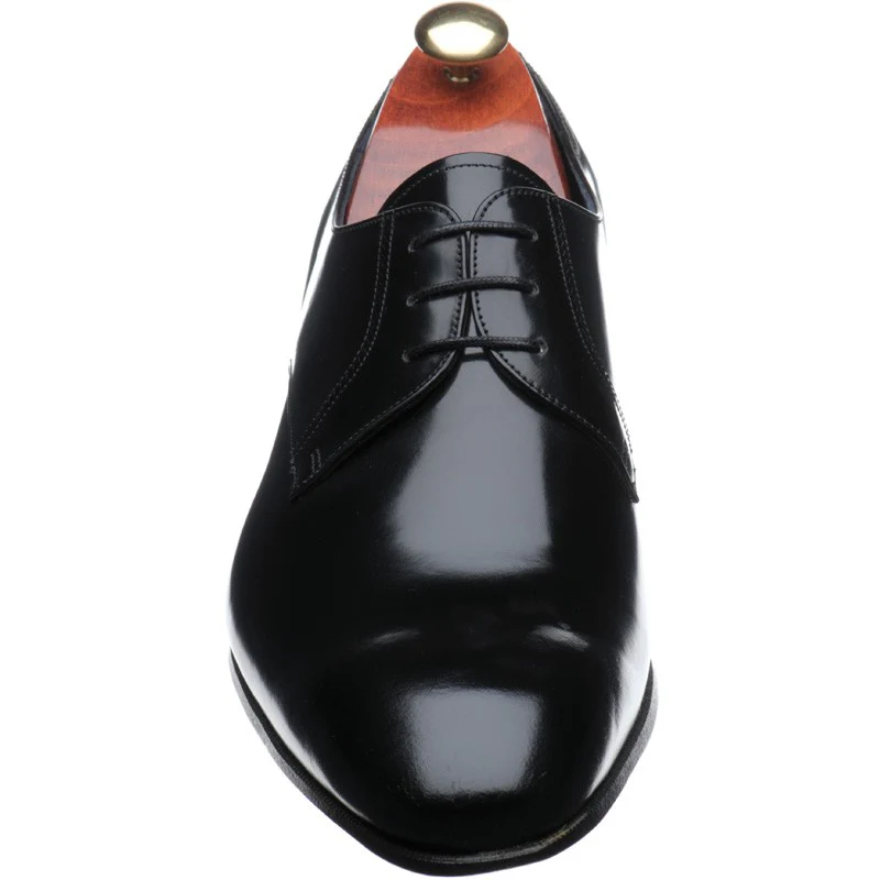 Barker Rutherford mens Derby shoes in black hi shine - Image 2
