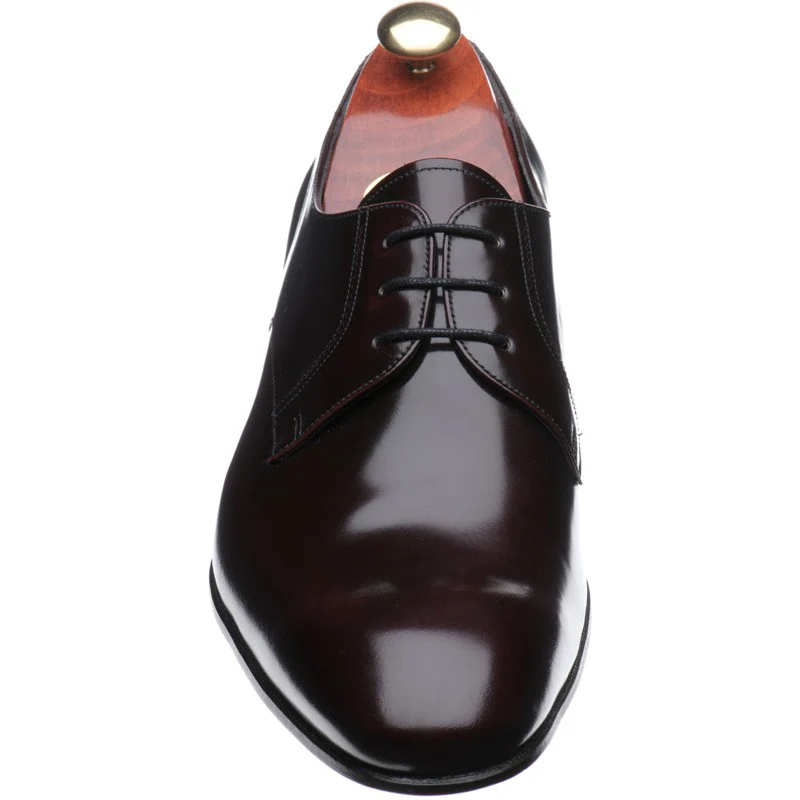 Barker Rutherford mens Derby shoes in burgundy hi-shine - Image 2