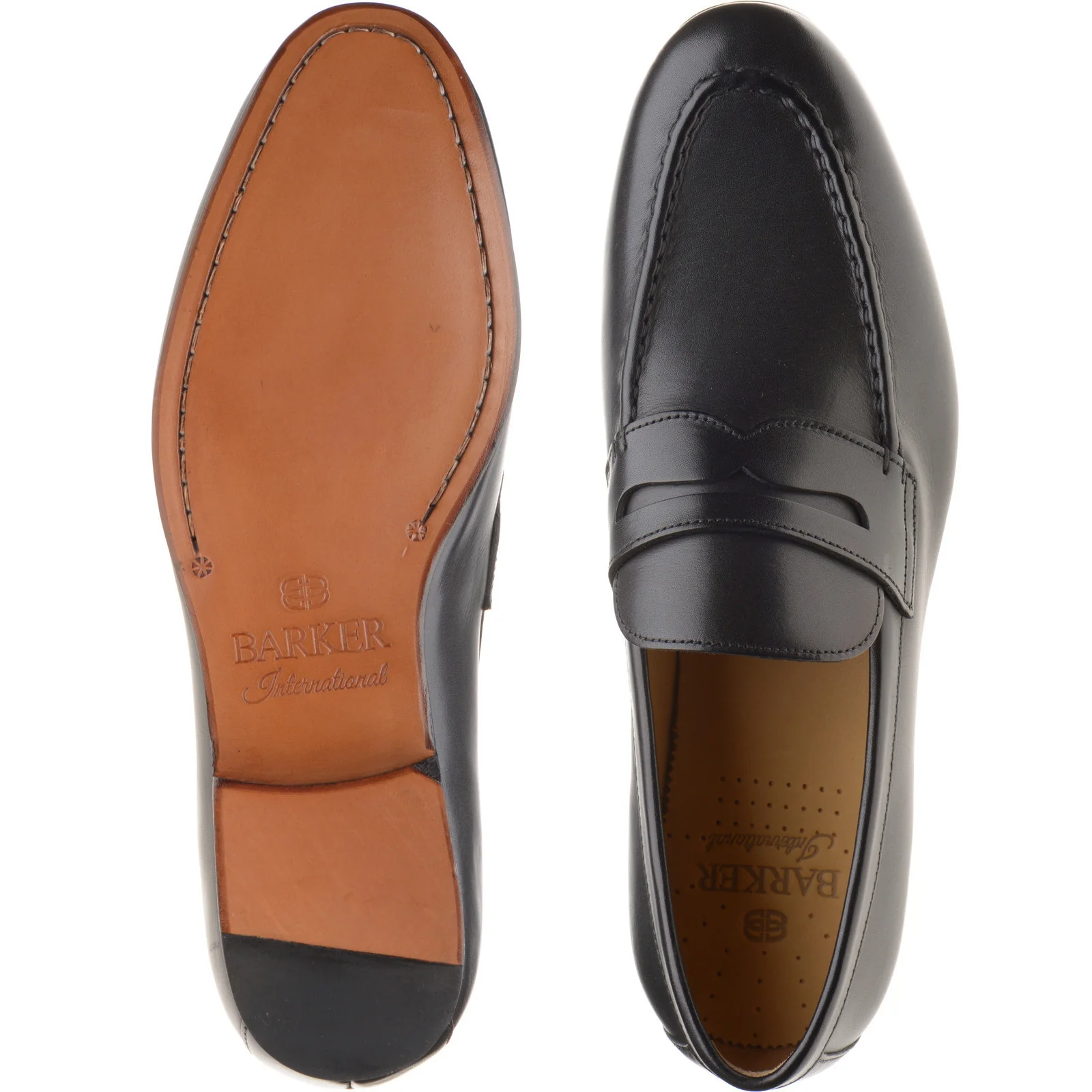 Barker Sawyer mens loafers in black calf - Image 3