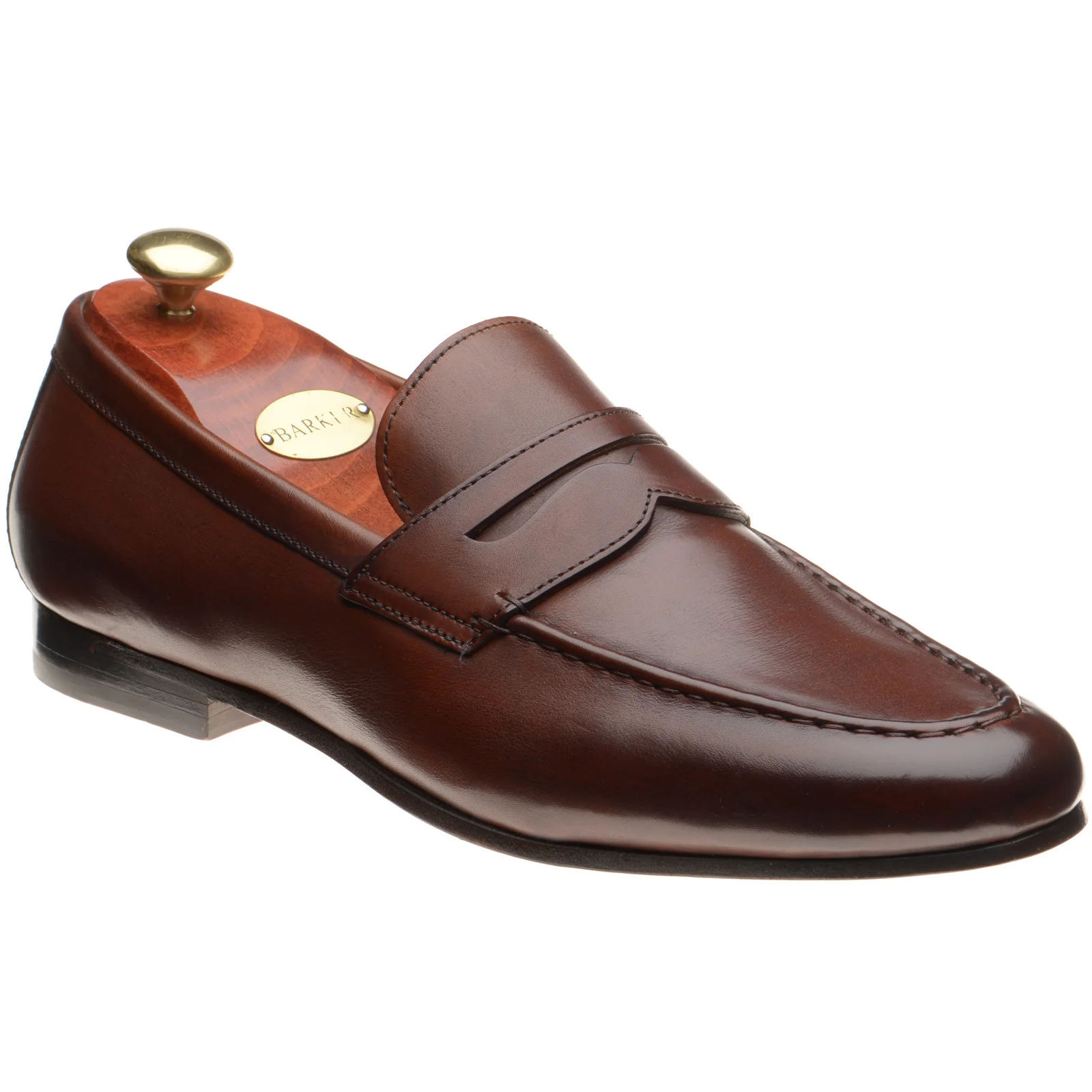 Barker Sawyer mens loafers in walnut calf
