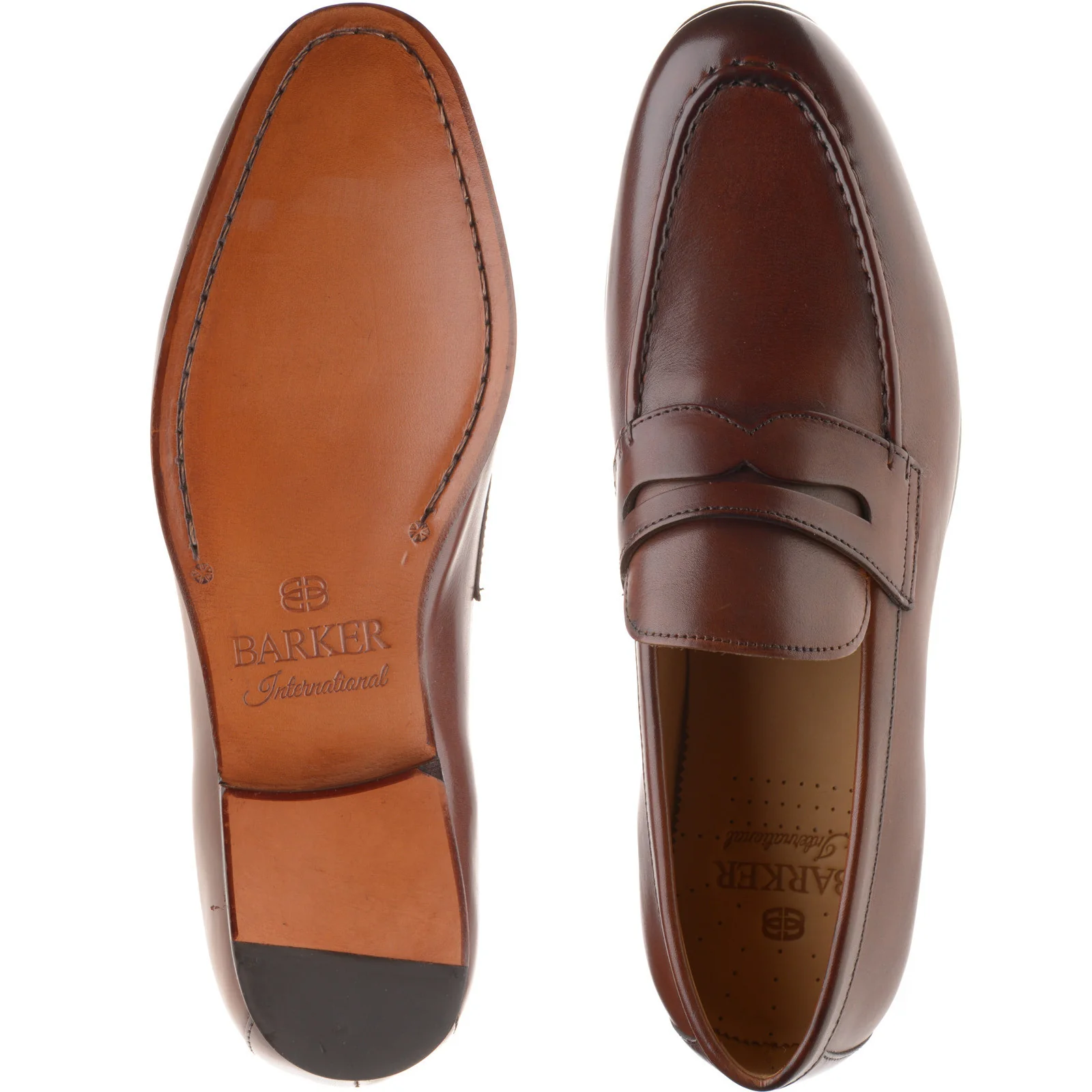 Barker Sawyer mens loafers in walnut calf - Image 3