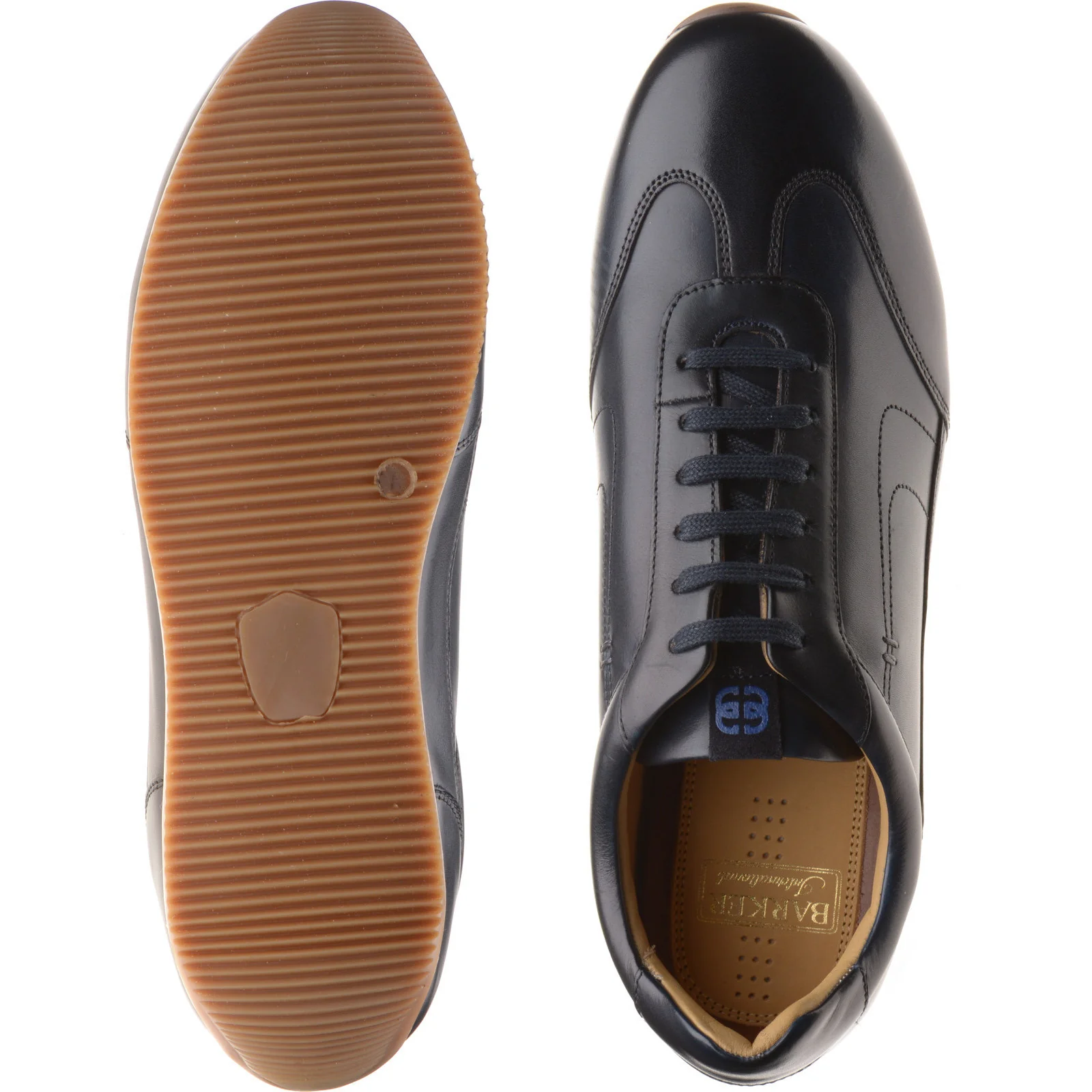 Barker Sharpe mens rubber-soled in navy calf - Image 3
