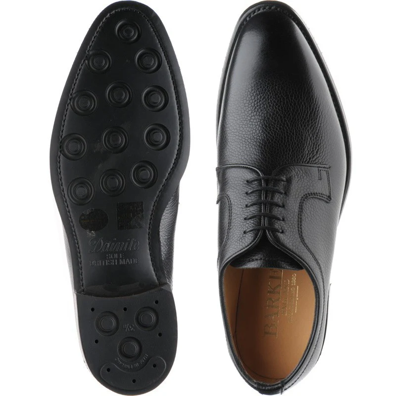 Barker Skye mens rubber-soled Derby shoes in black grain - Image 3
