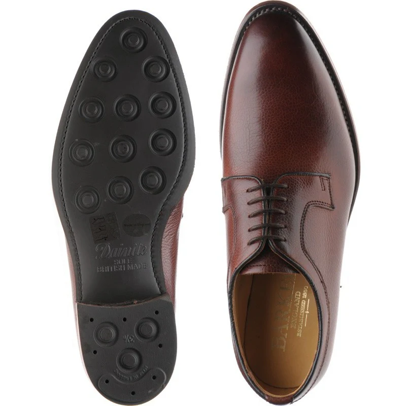 Barker Skye mens rubber-soled Derby shoes in cherry grain - Image 3