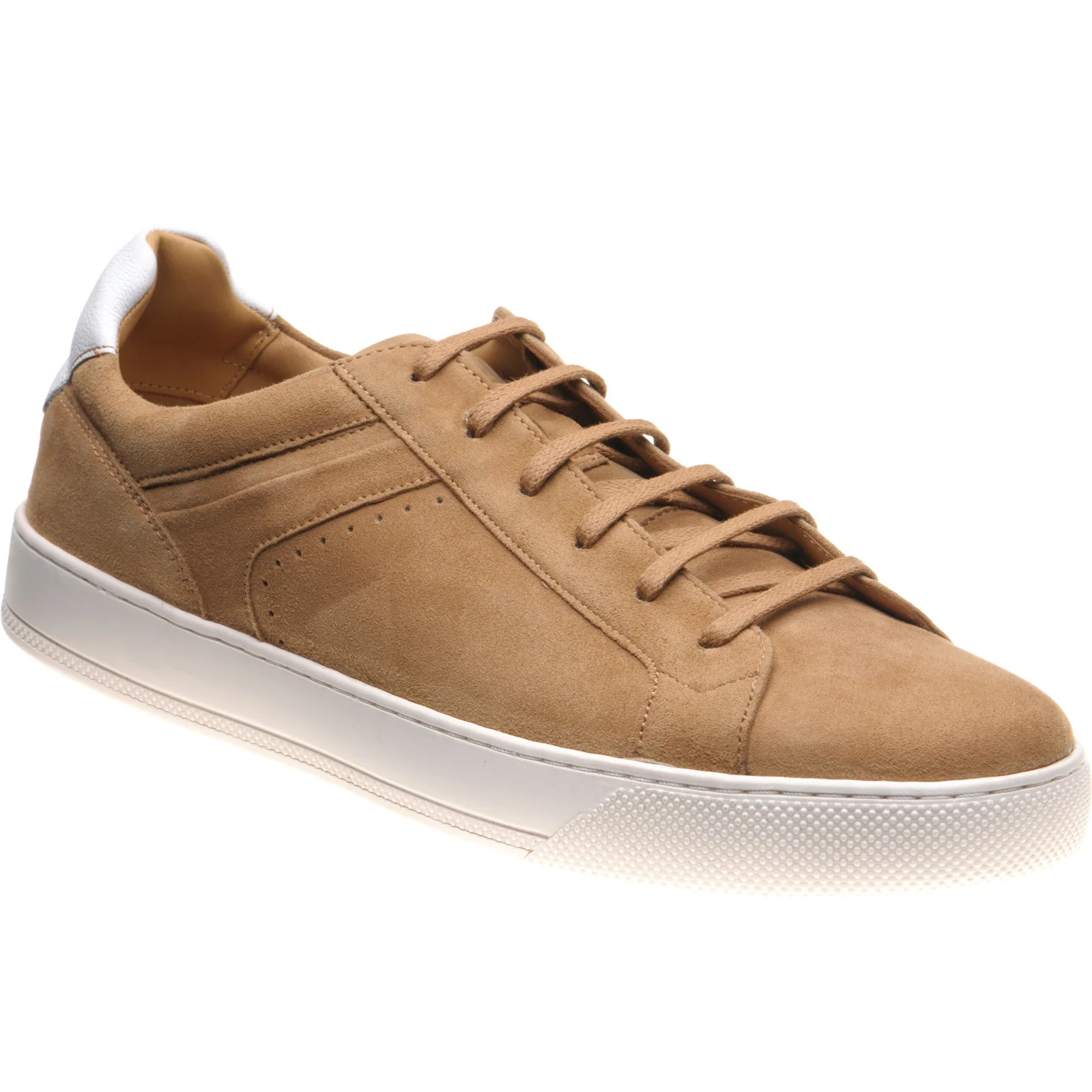 Barker Skylar mens rubber-soled in camel suede and white