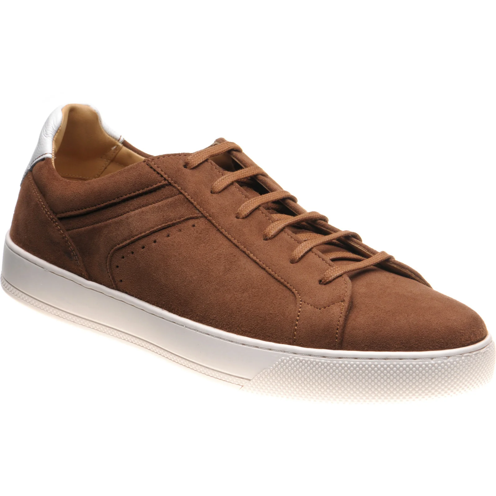 Barker Skylar mens rubber-soled in copper suede and white