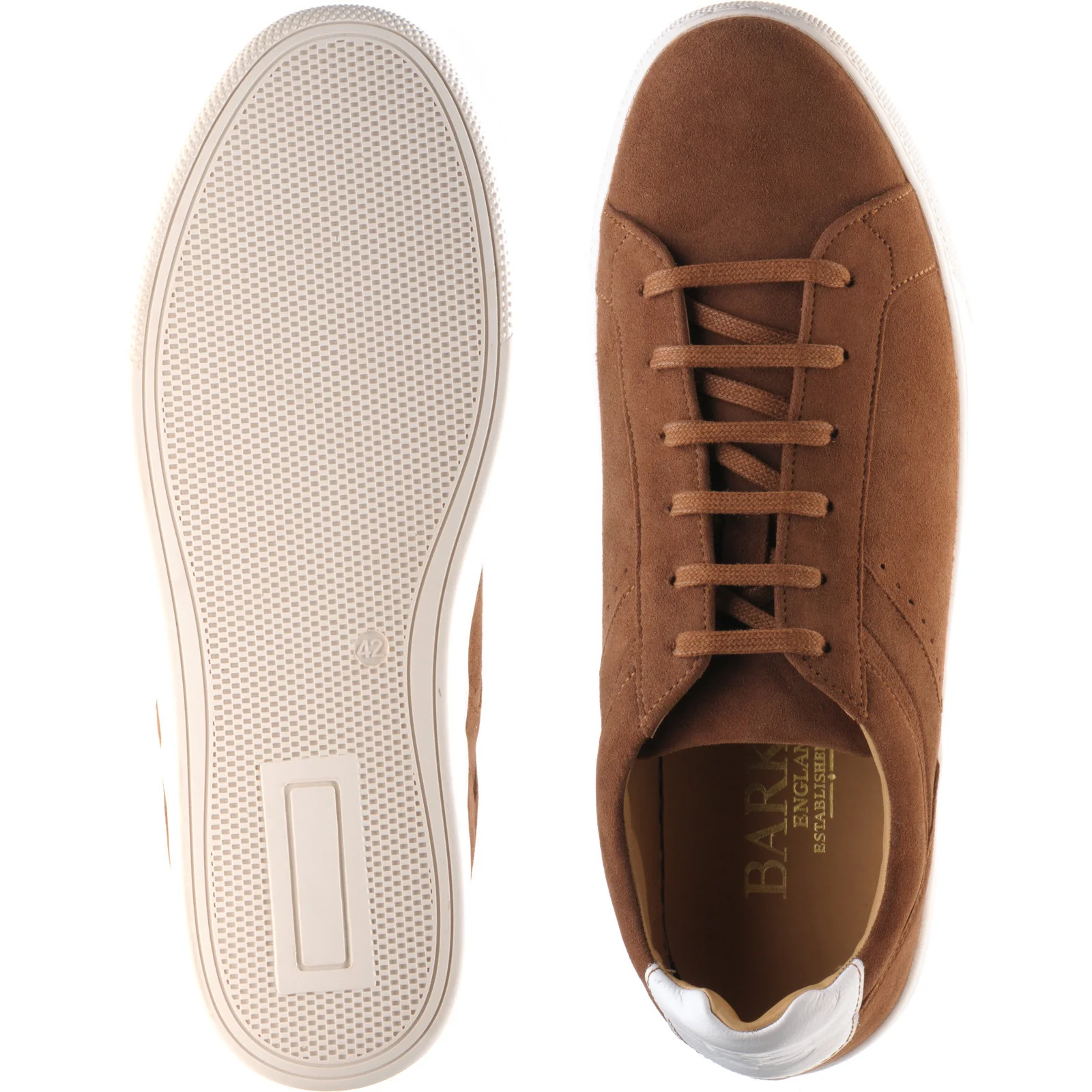 Barker Skylar mens rubber-soled in copper suede and white - Image 3