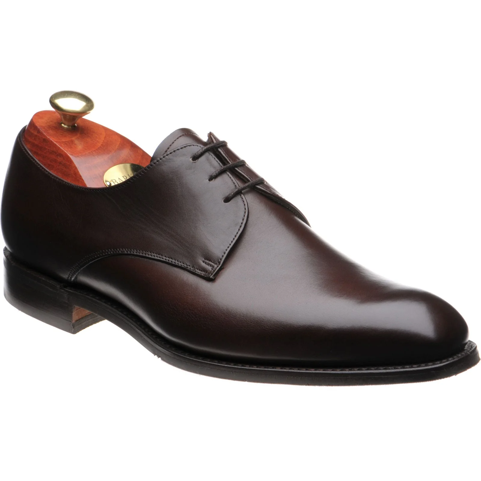Barker St Austell mens rubber-soled Derby shoes in dark walnut calf (second)