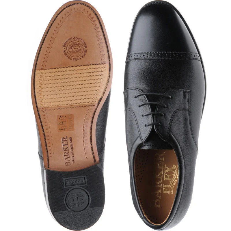 Barker Staines mens semi-brogues in black calf - Image 3