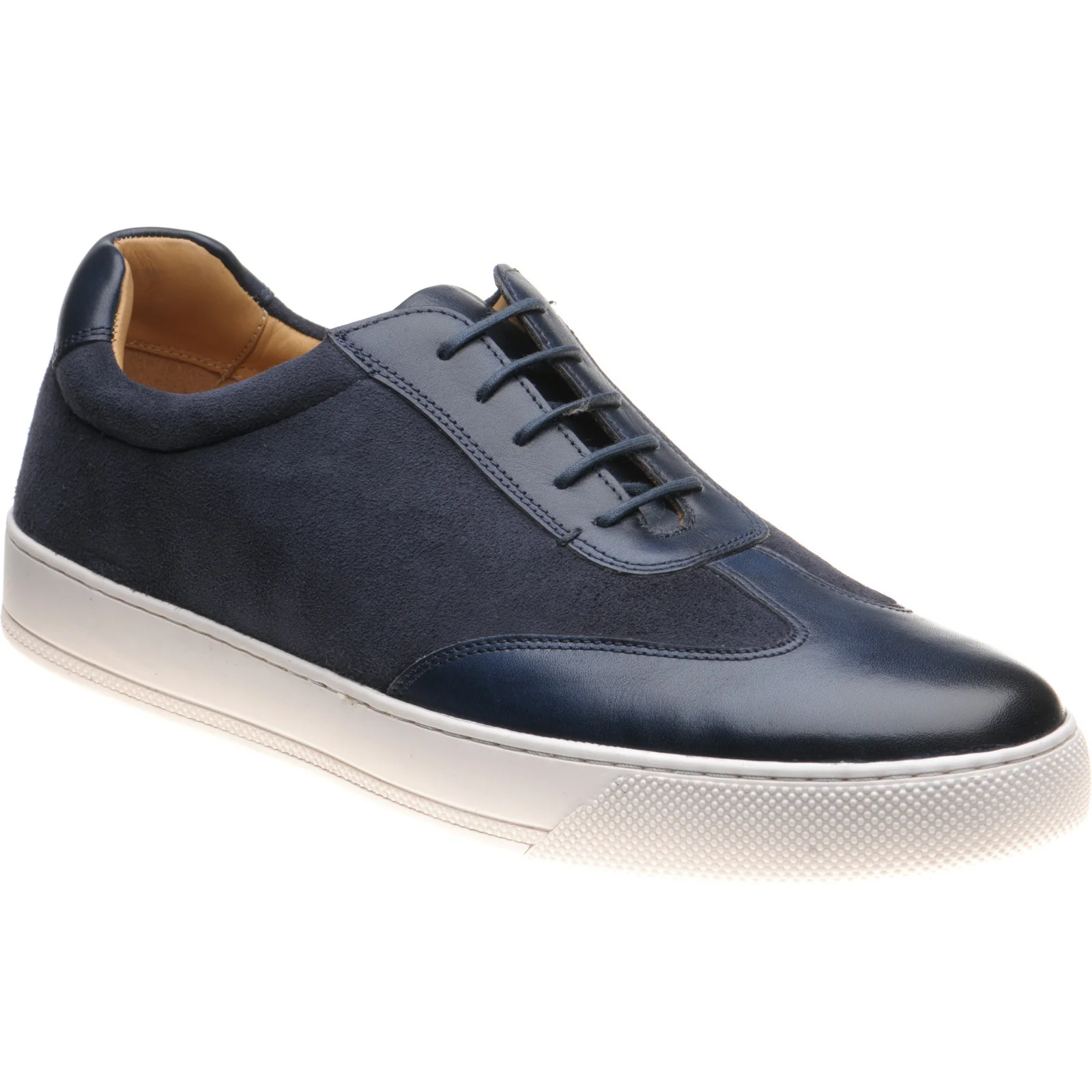 Barker Stig mens rubber-soled in navy suede and calf