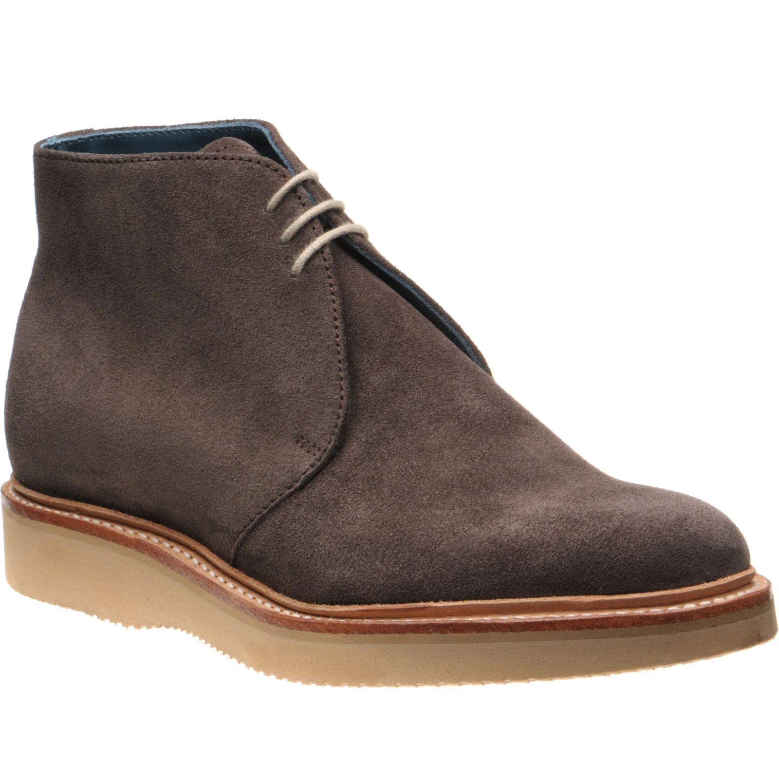 Barker Ted mens rubber-soled Chukka boots in dark brown suede