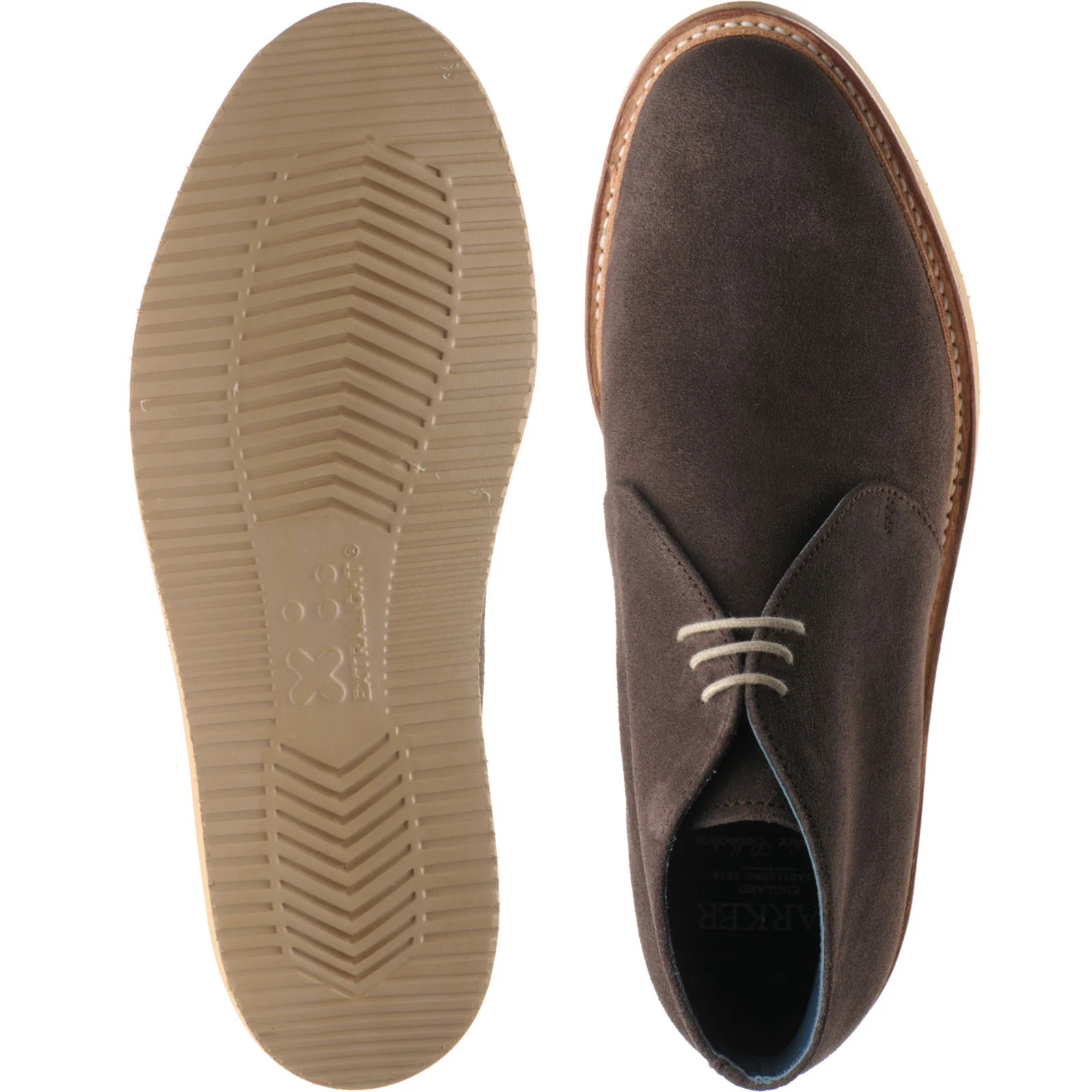 Barker Ted mens rubber-soled Chukka boots in dark brown suede - Image 3