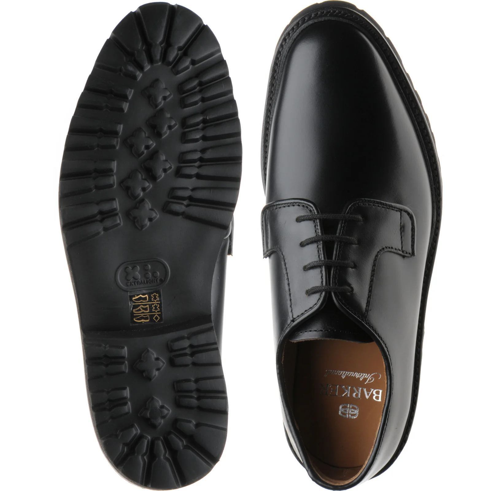 Barker Truro mens rubber-soled Derby shoes in black cutter - Image 3