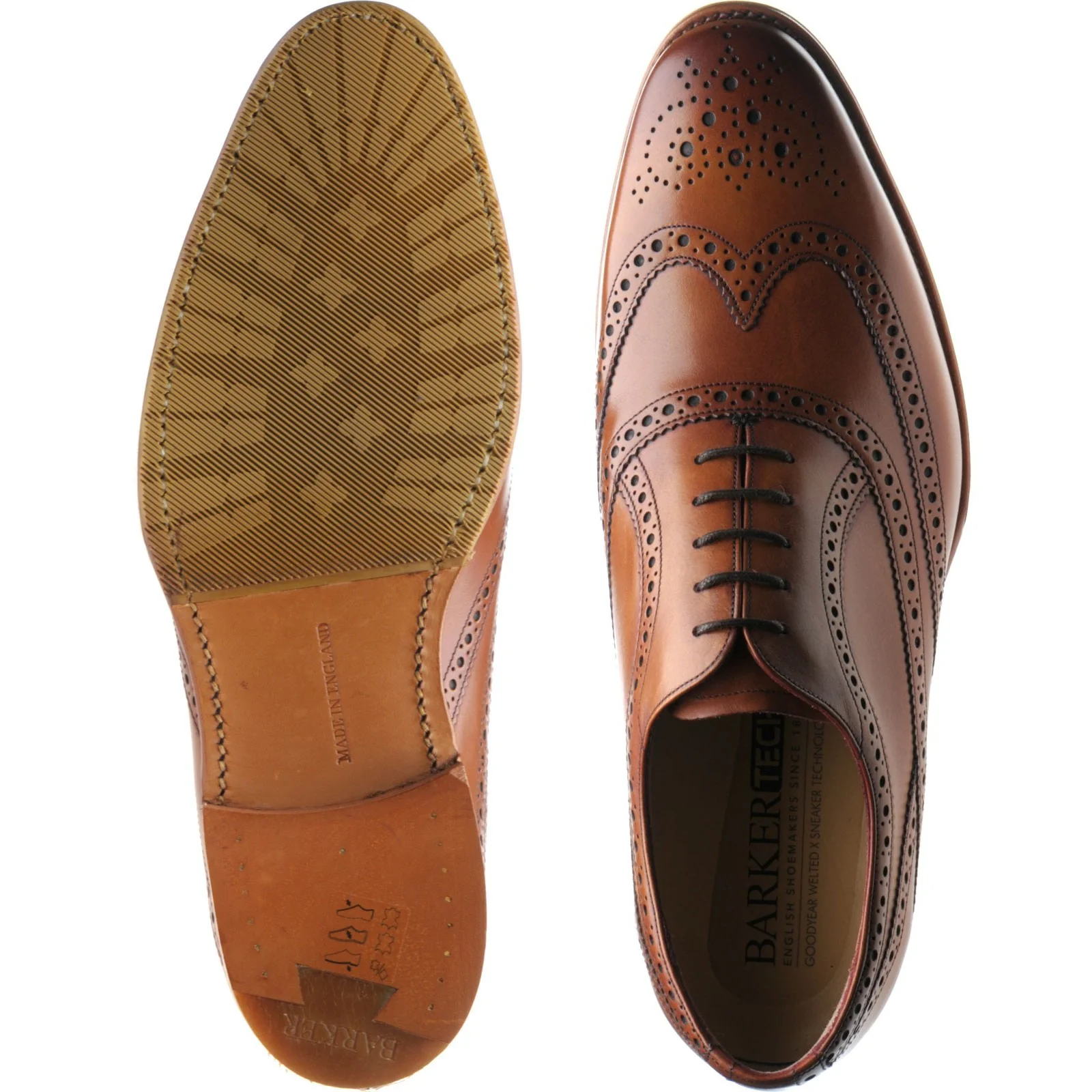 Barker Turing mens hybrid-soled brogues in antique rosewood - Image 3