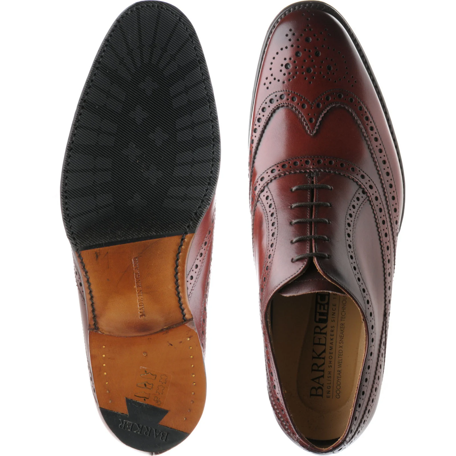Barker Turing mens hybrid-soled brogues in cherry calf - Image 3