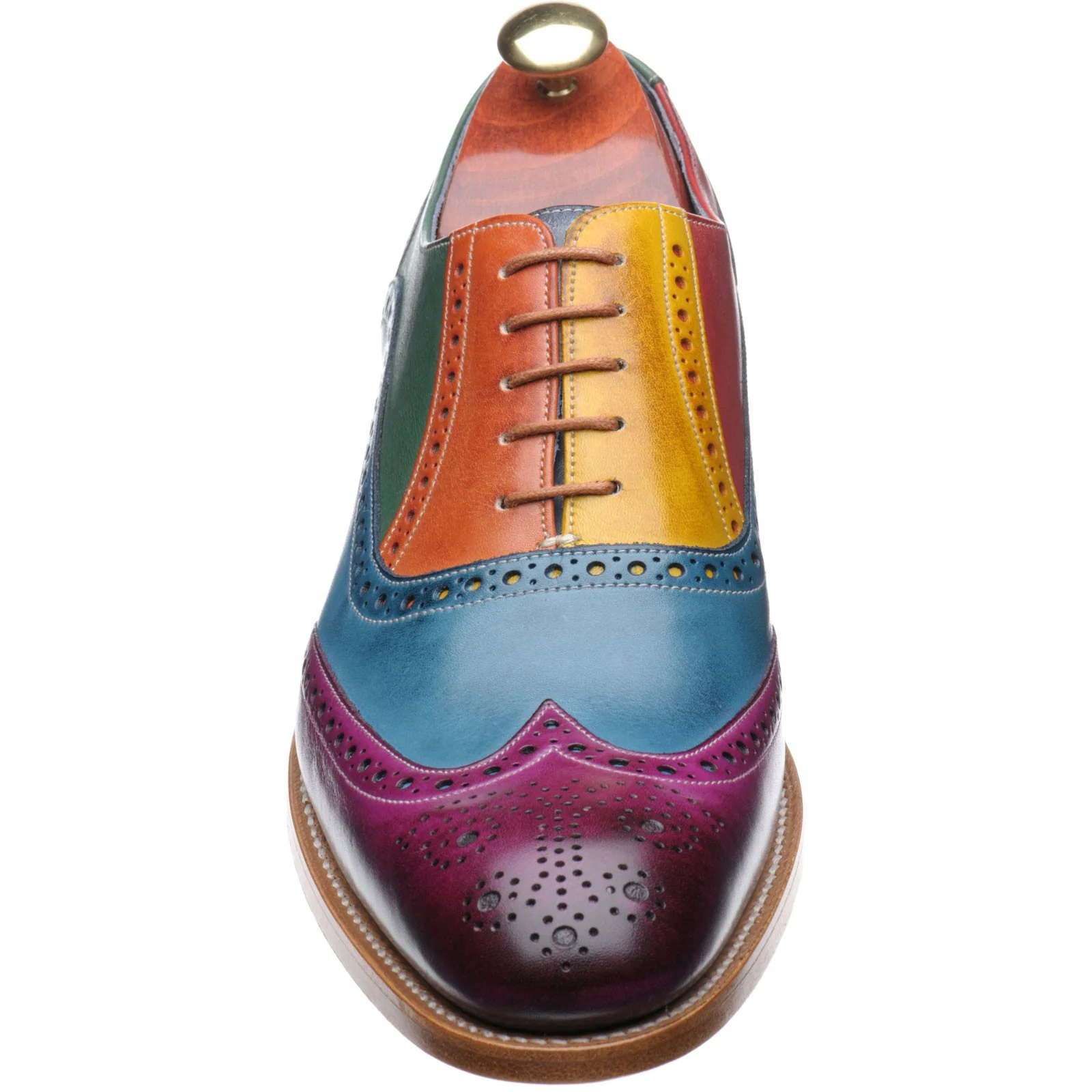 Barker Valiant mens brogues in multi colour hand painted calf - Image 2
