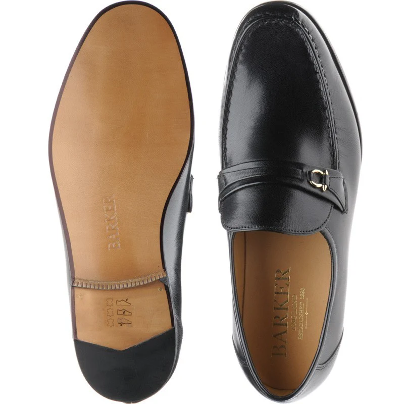 Barker Wade mens loafers in black capital kid - Image 3