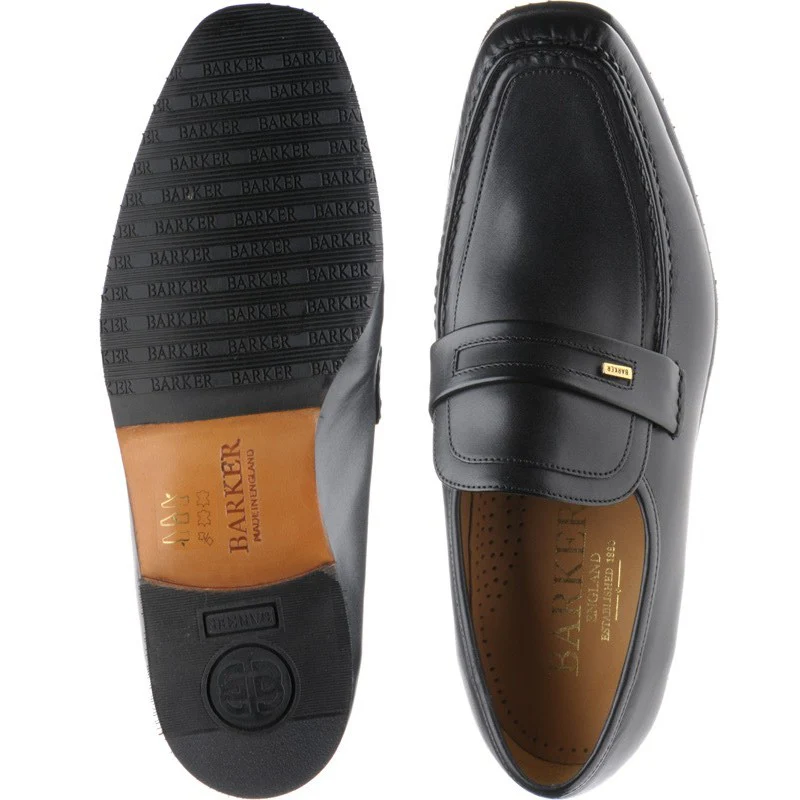 Barker Wesley mens hybrid-soled loafers in black calf - Image 3