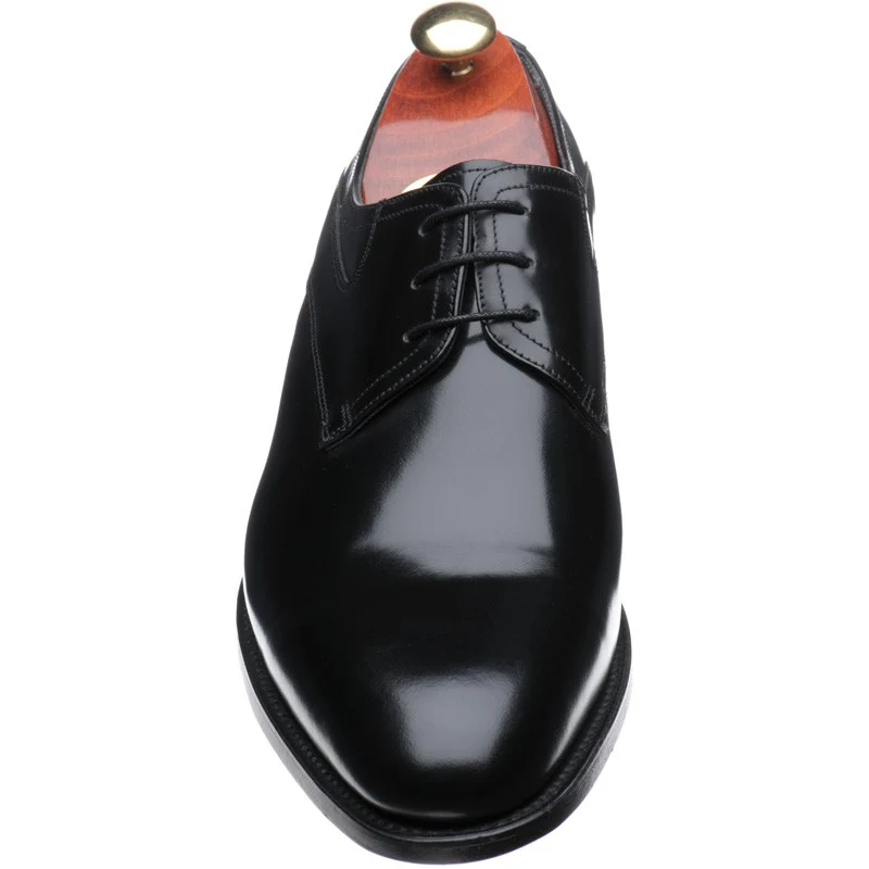 Barker Wickham mens Derby shoes in black polished - Image 2