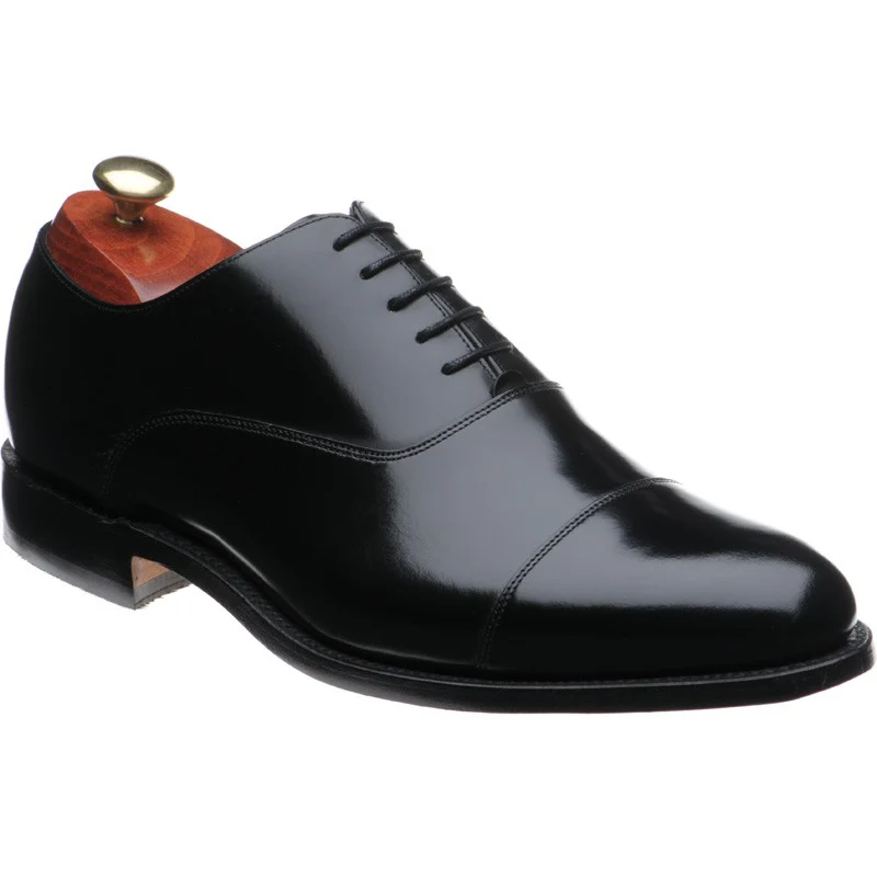 Barker Winsford mens Oxfords in black polished
