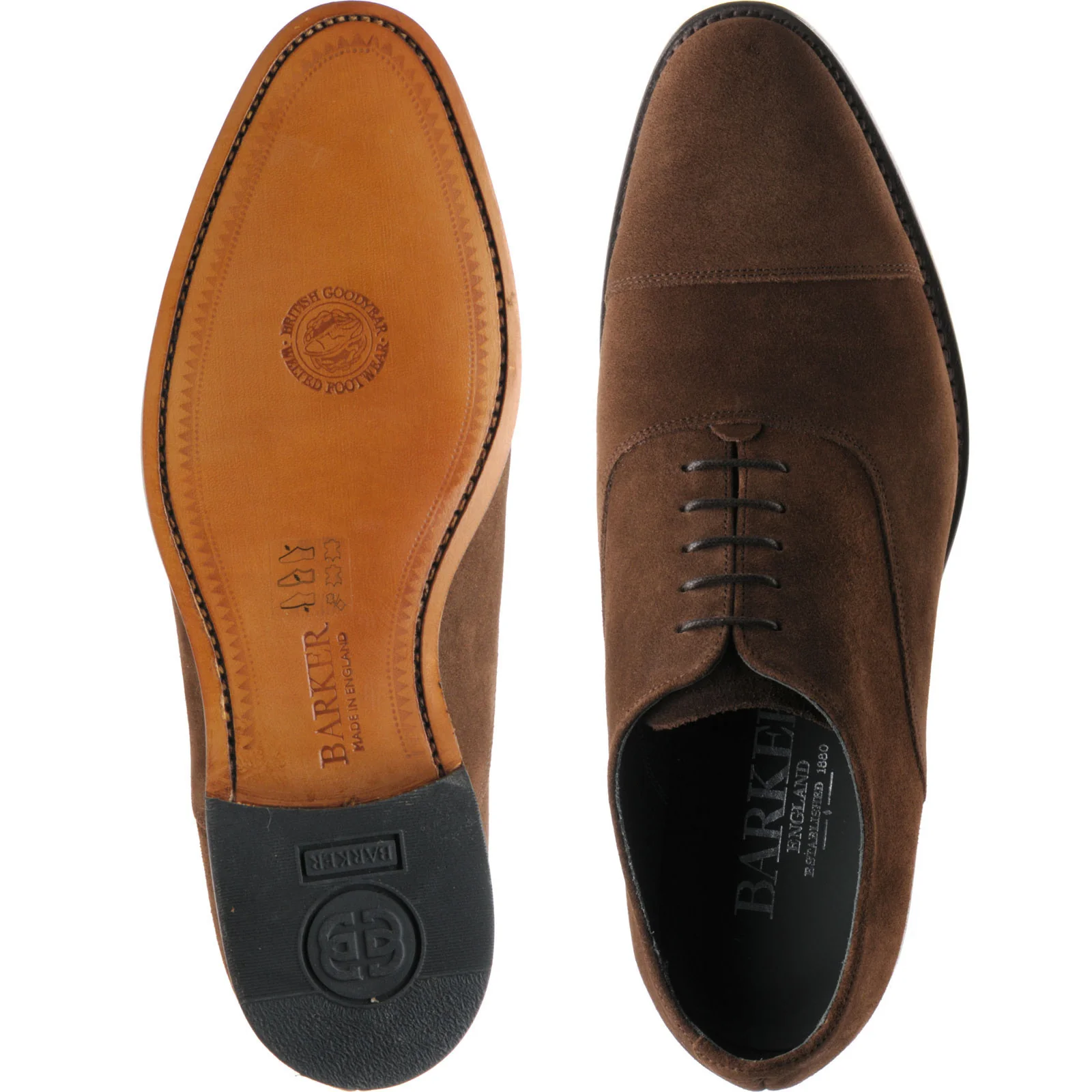 Barker Winsford mens Oxfords in castagnia suede - Image 3