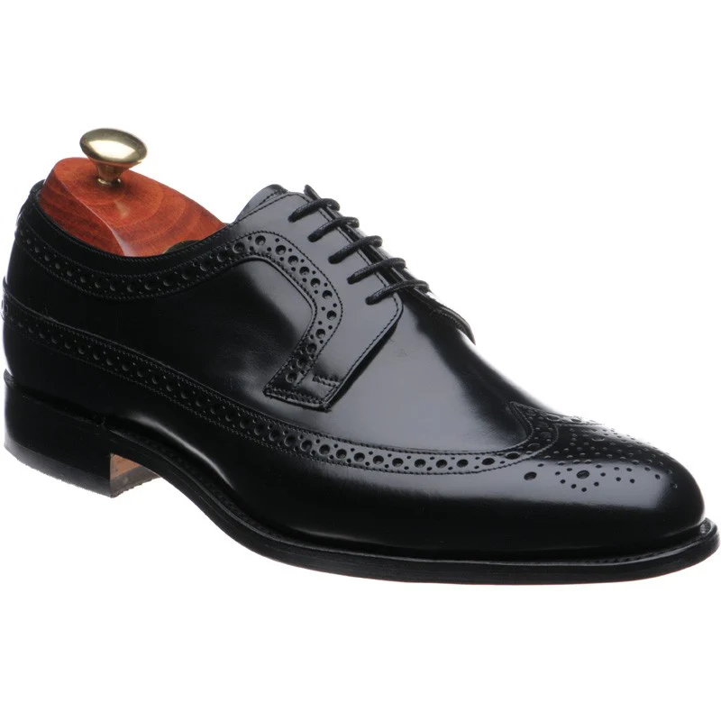 Barker Woodbridge mens brogues in black polished