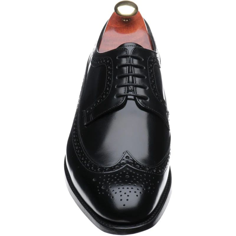 Barker Woodbridge mens brogues in black polished - Image 2