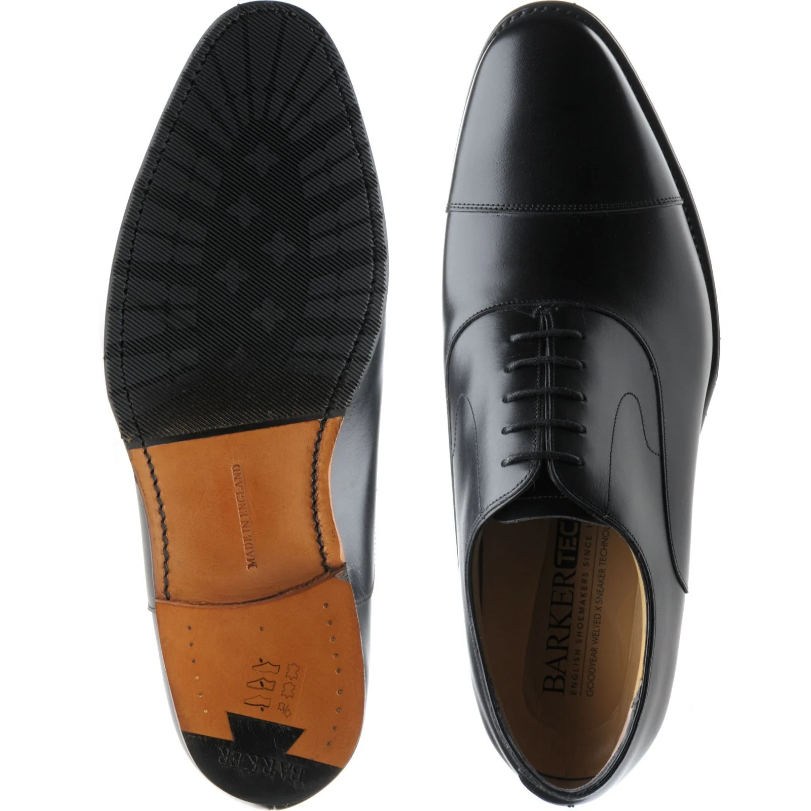 Barker Wright mens hybrid-soled Oxfords in black calf - Image 3