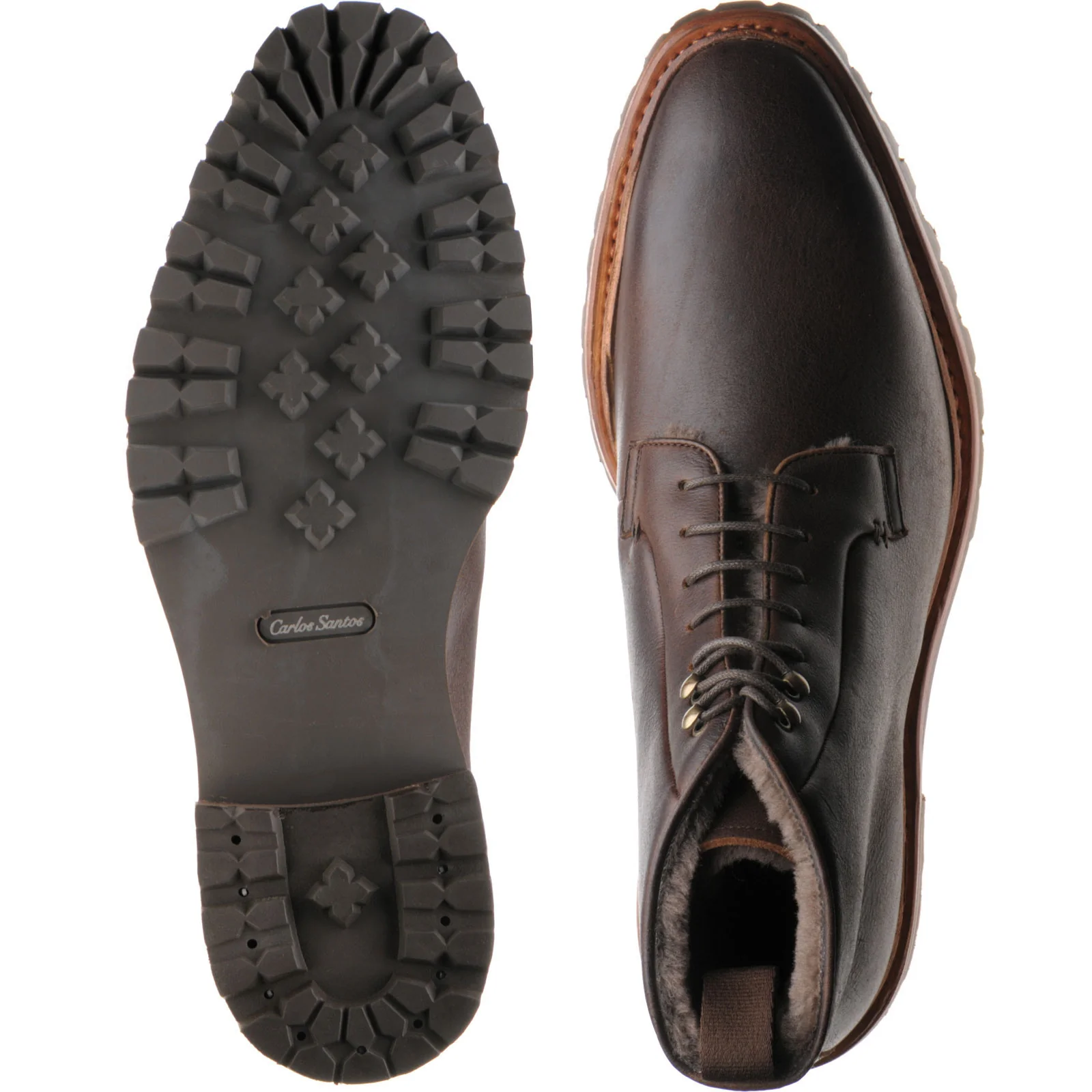 Carlos Santos 1051 mens rubber-soled boots in brown kudu - Image 3
