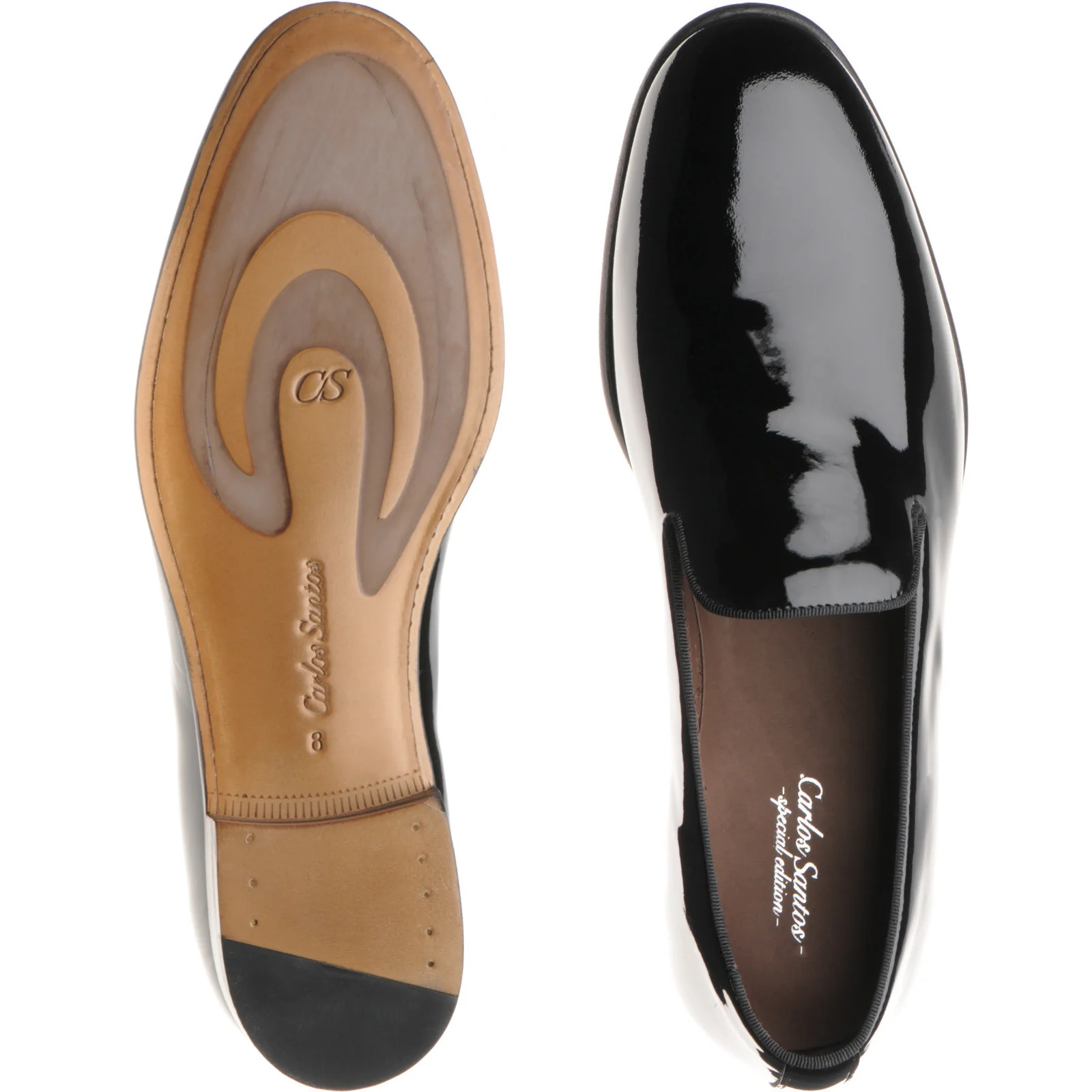 Carlos Santos 1212B mens loafers in black patent - Image 3