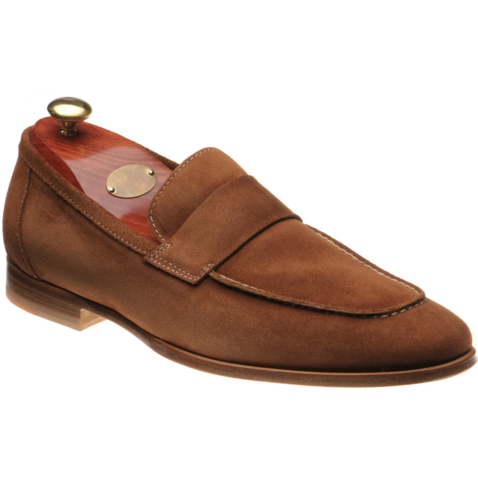 Carlos Santos 1384 mens loafers in brucciato suede