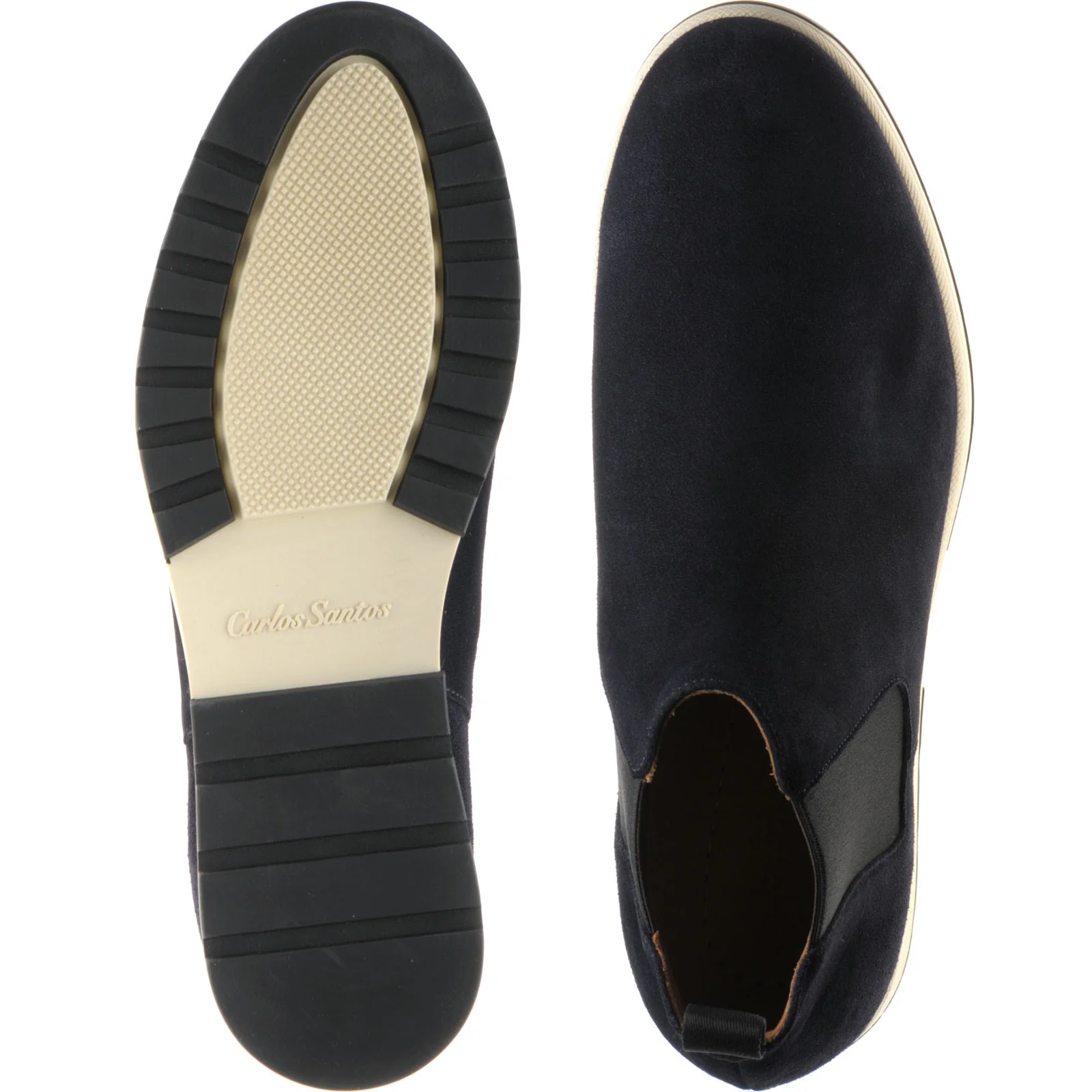 Carlos Santos 1464 mens rubber-soled boots in navy suede - Image 3