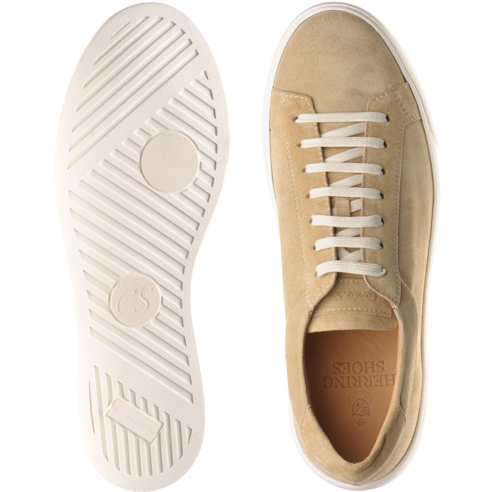 Carlos Santos 1655 mens rubber-soled trainers in desert suede - Image 3
