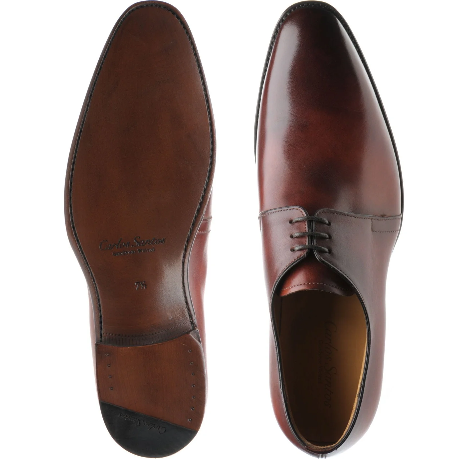 Carlos Santos 7201 mens Derby shoes in wine shadow - Image 3