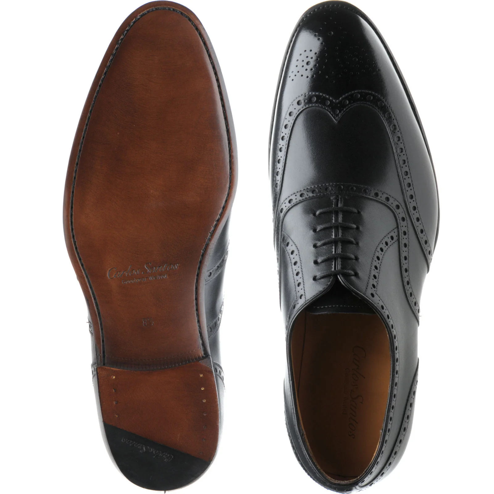Carlos Santos 7273 mens brogues in black shadow - Image 3