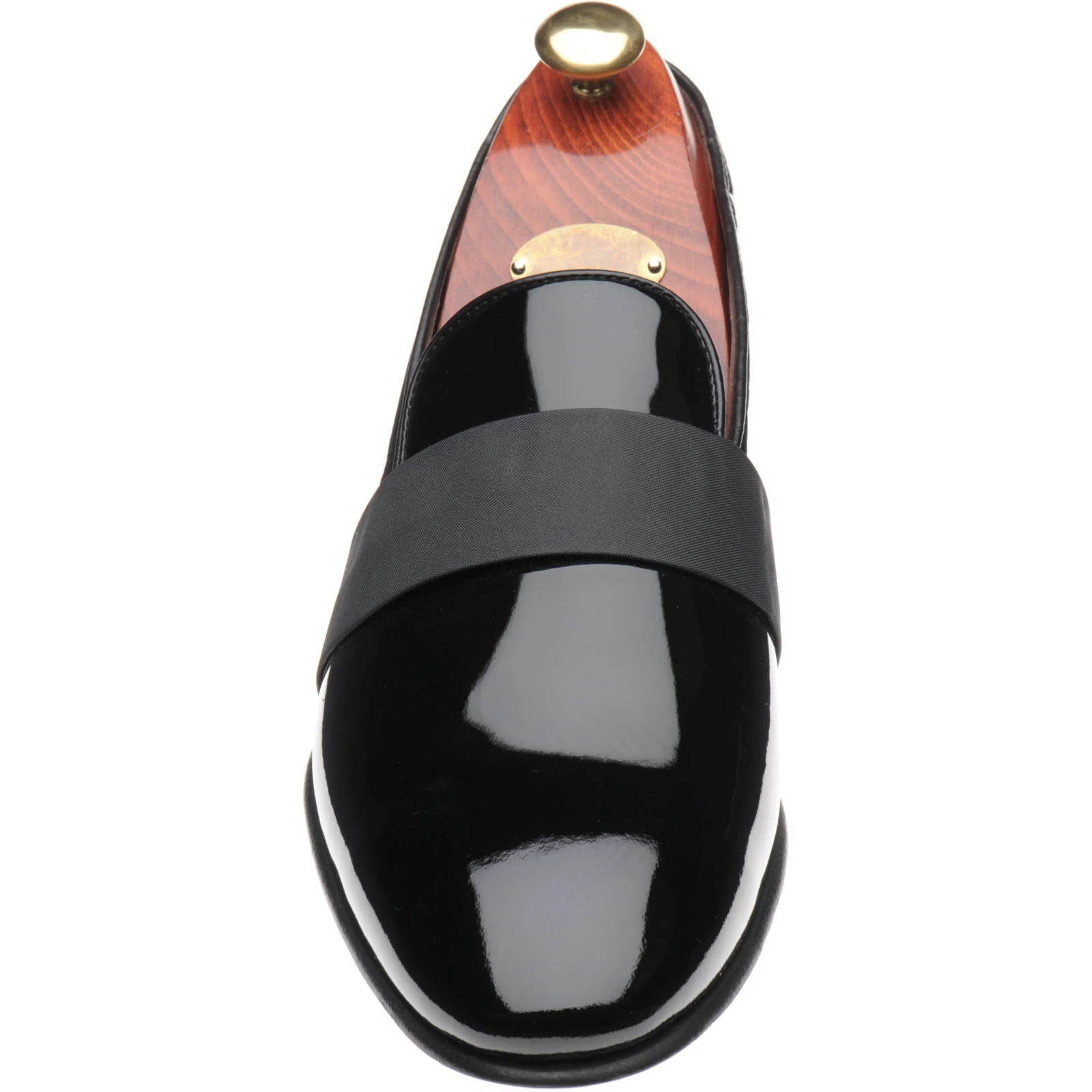 Carlos Santos 9110 Dark sole mens loafers in black patent - Image 2