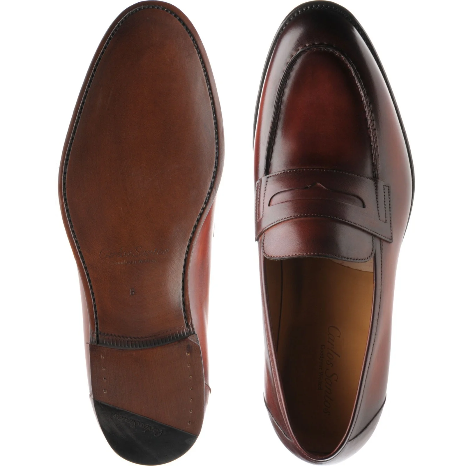 Carlos Santos 9176 mens loafers in wine shadow - Image 3