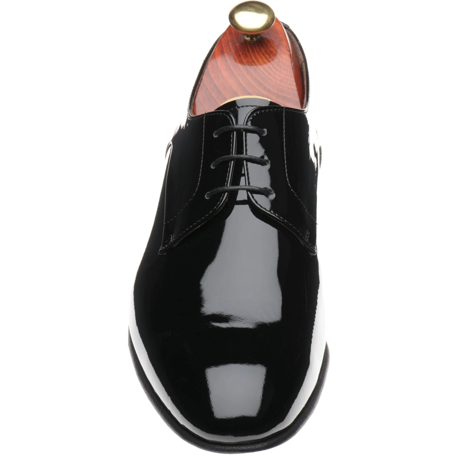 Carlos Santos 9832 mens Derby shoes in black patent - Image 2