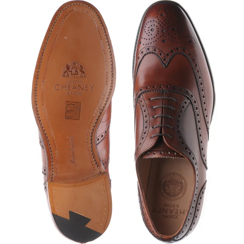 Cheaney Arthur III mens brogues in dark leaf - Image 3