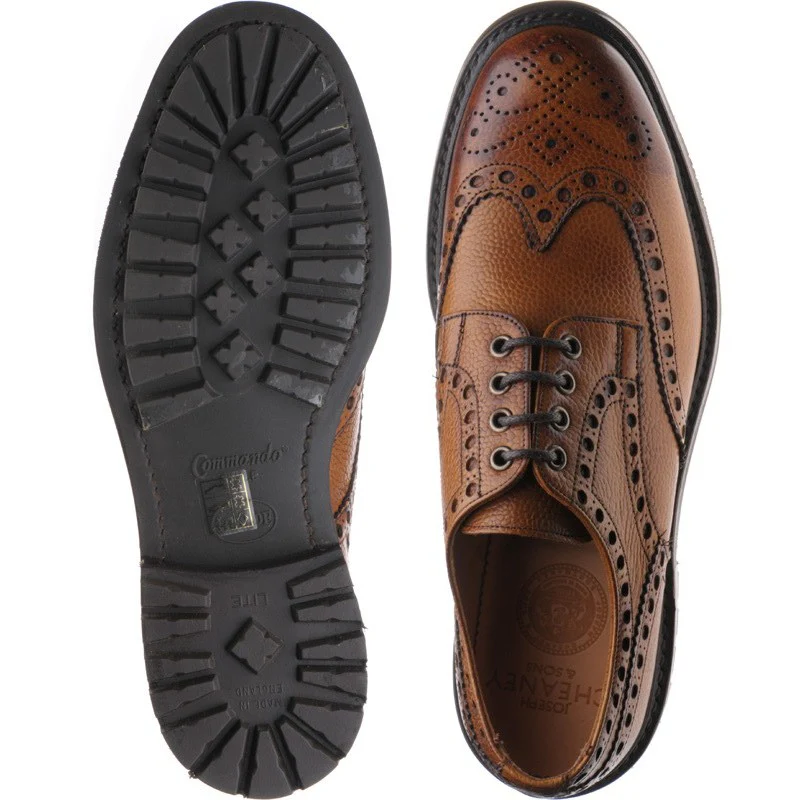 Cheaney Avon C mens rubber-soled brogues in almond grain - Image 3