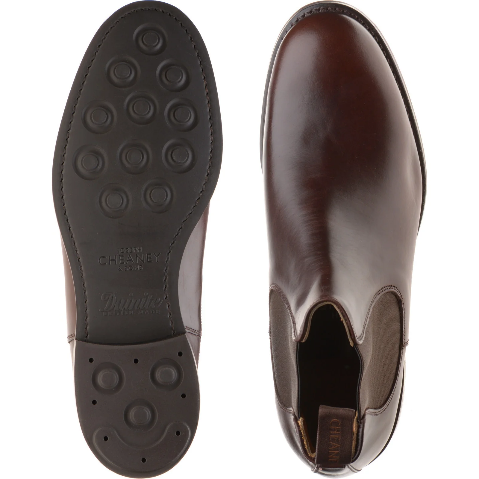Cheaney Barnes III R mens rubber-soled Chelsea boots in brown pull up calf - Image 3