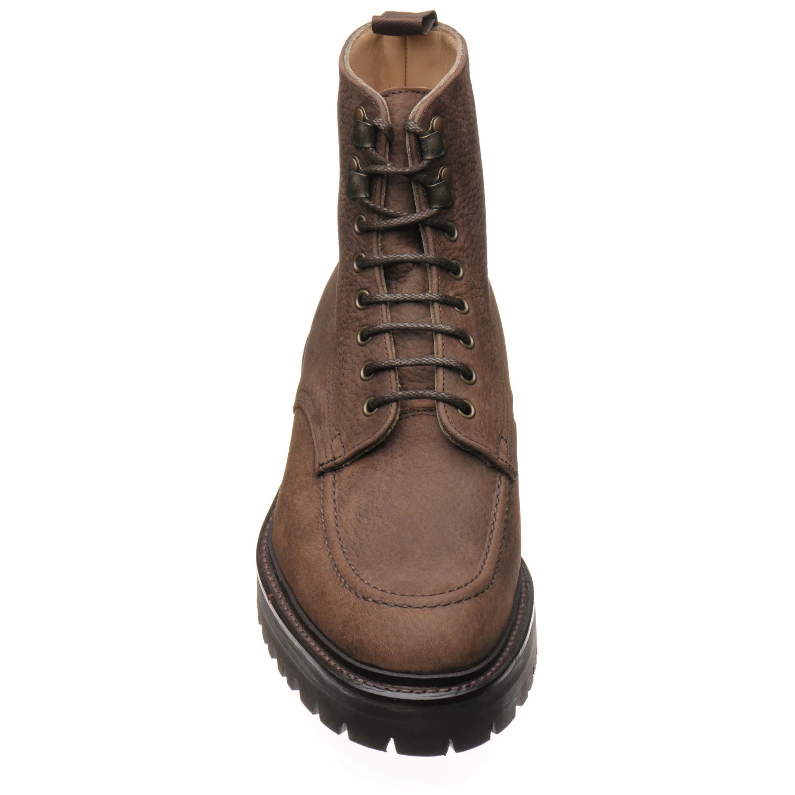 Cheaney Brixton M mens rubber-soled Derby shoes in brown nubuck grain - Image 2