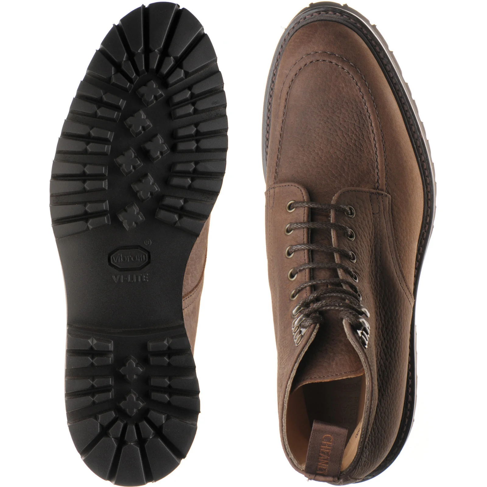 Cheaney Brixton M mens rubber-soled Derby shoes in brown nubuck grain - Image 3