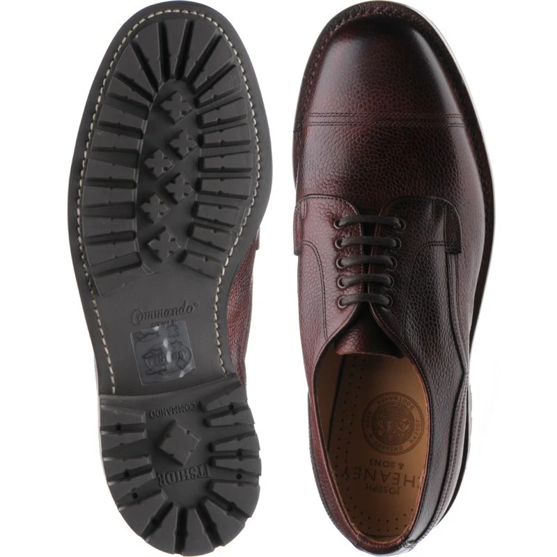 Cheaney Cairngorm II (Rubber) mens rubber-soled Derby shoes in burgundy grain - Image 3