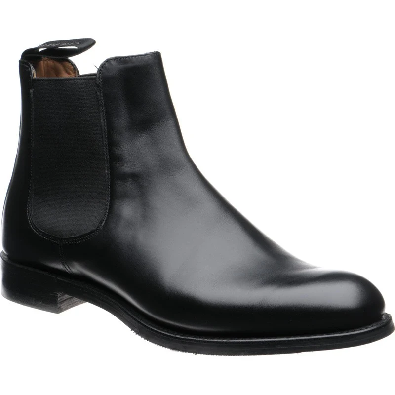 Cheaney Godfrey D mens rubber-soled Chelsea boots in black calf