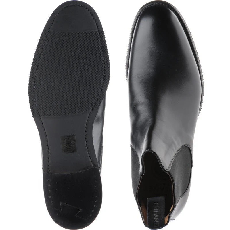 Cheaney Godfrey D mens rubber-soled Chelsea boots in black calf - Image 3